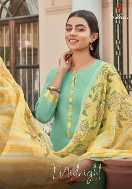 Sahiba Sudriti Midnight Bloom Printed cambric cotton dress m...
