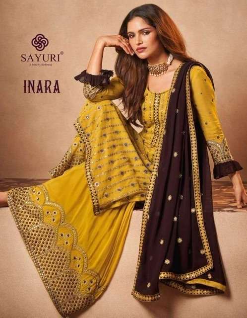 Sayuri Inara Real Georgette with embroidery work dress mater...