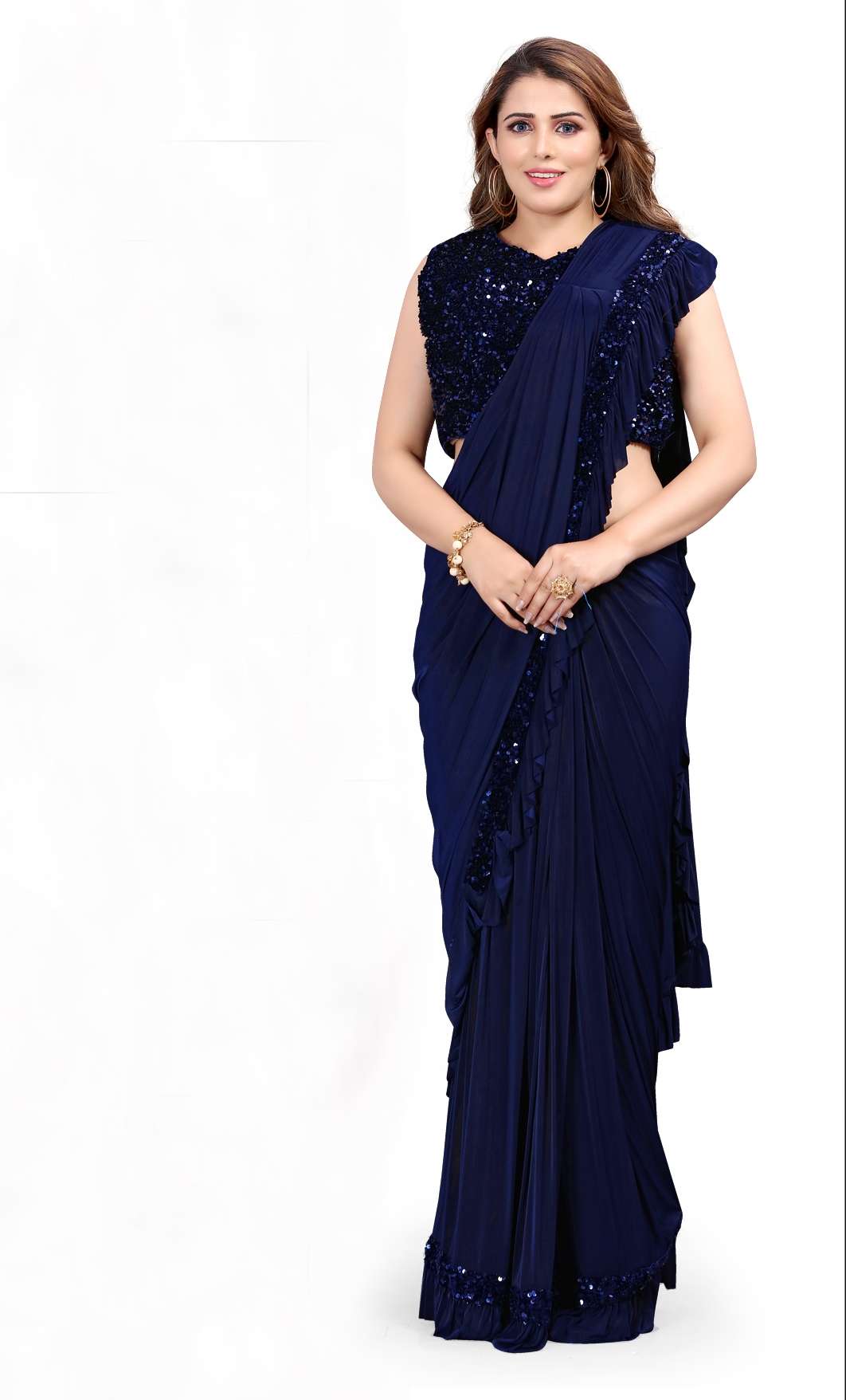 STYLISH READYMADE SAREE WITH STITCHED BLOUSE AT WHOLESALE RA...