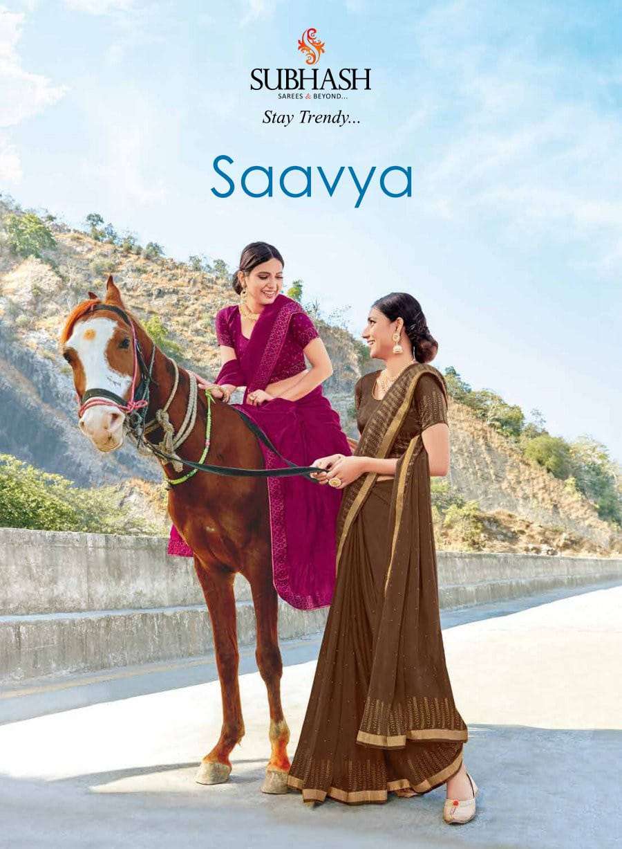 Subhash Saavya Chiffon regular Wear saree collection