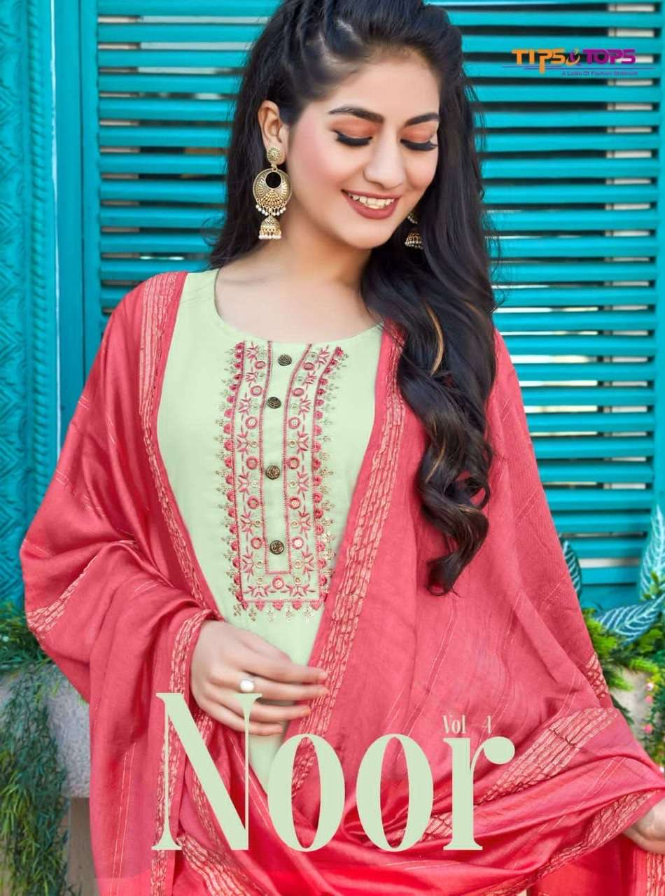 Tips and tops noor vol 4 silk with work readymade suits at w...
