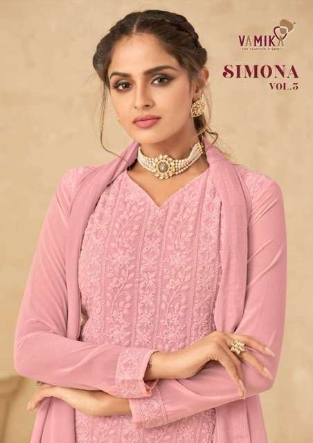 Vamika simona vol 3 faux georgette with embroidery work read...