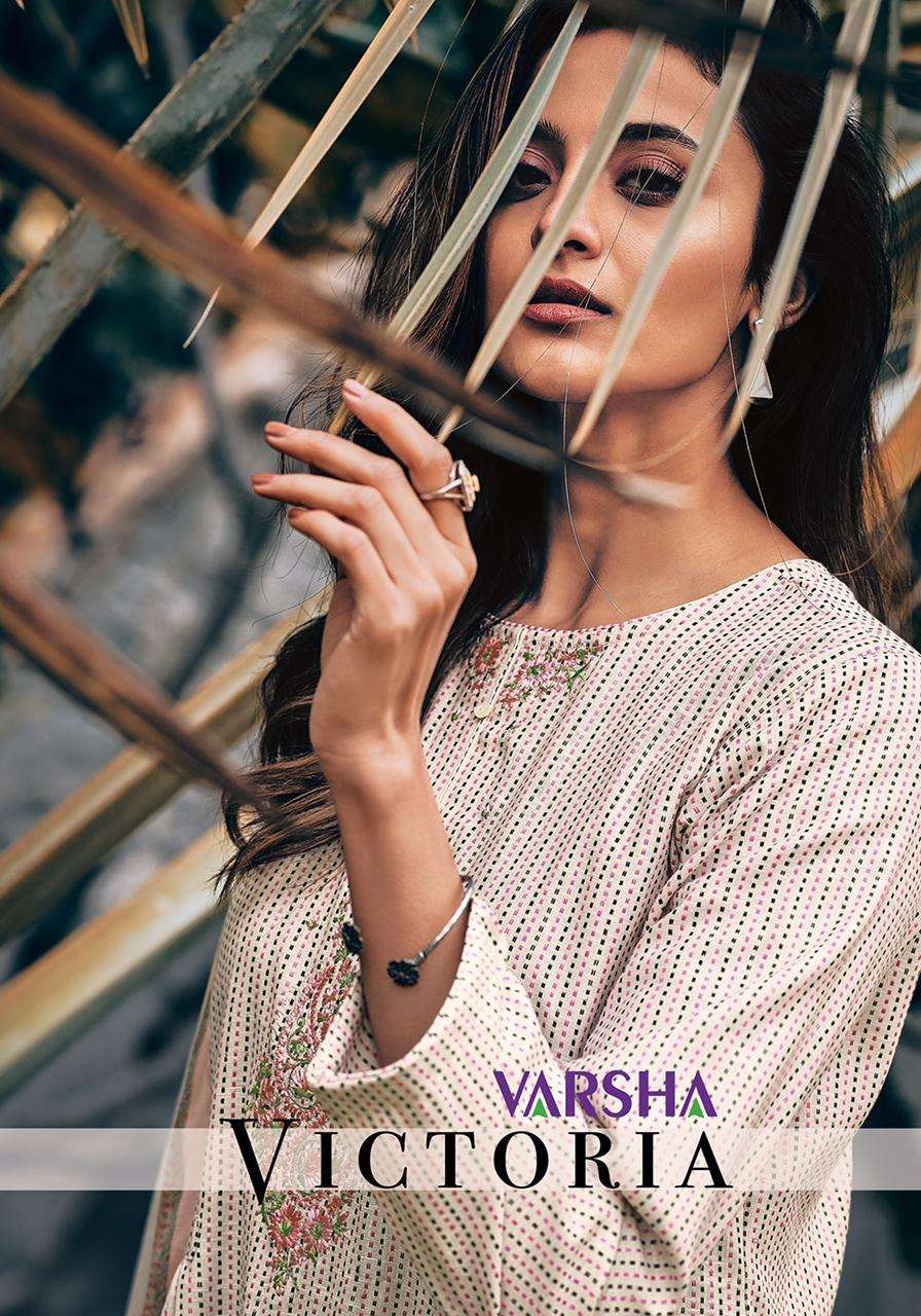 Varsha fashion Victoria South cotton with embroidery work dr...