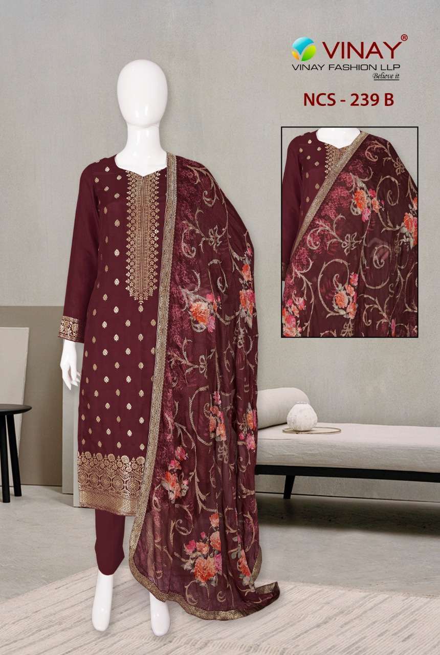 Vinay fashion NCS 239 Dola silk dress material collection su...