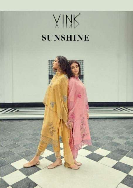 Vink Sunshine Silk with embroidery work readymade suits at w...