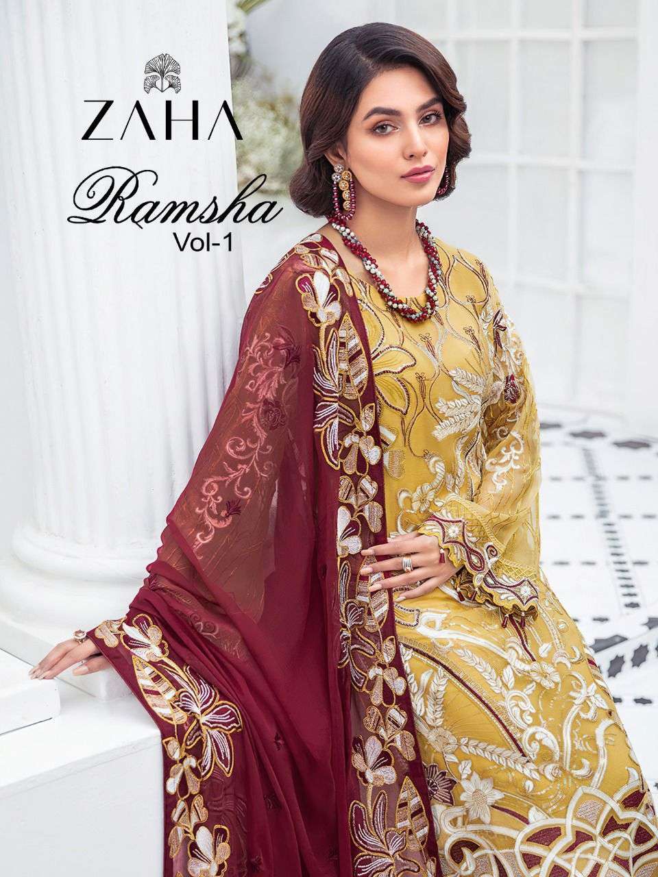 Zaha Ramsha Vol 1 Georgette with heavy embroidery work pakis...
