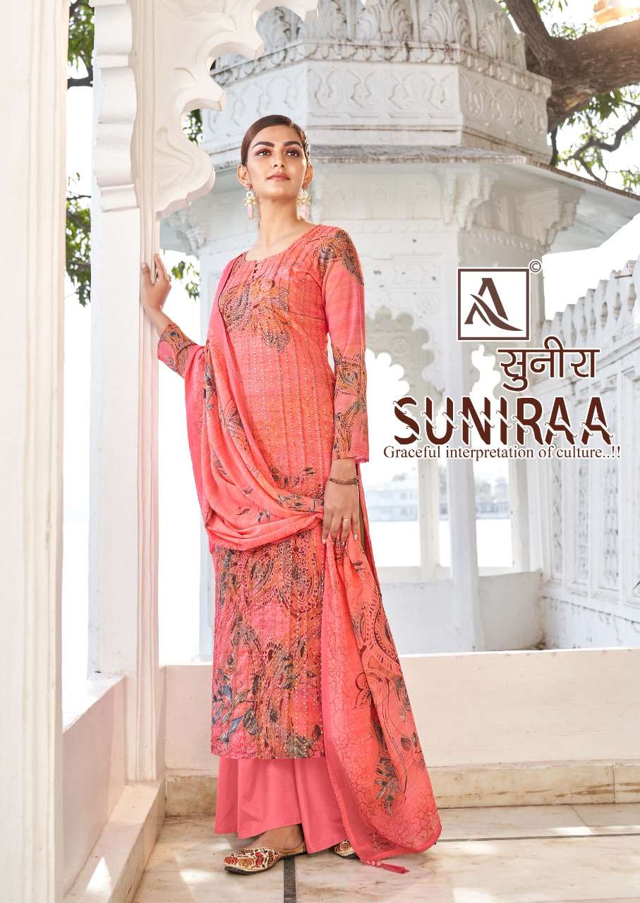 Alok Suit Suniraa Maslin Cotton With Printed Salwar Kameez C...