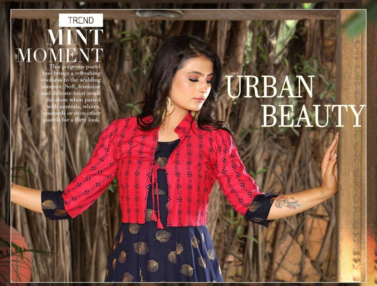Beauty Queen Urban Rayon Kurti With Koti Collection