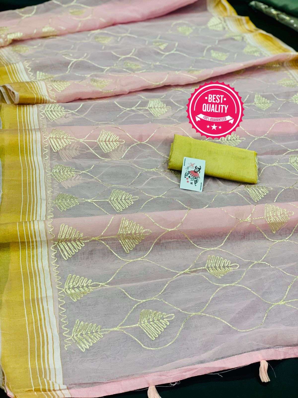 Cotton Silk With Embroidery Work Designer Saree Collection