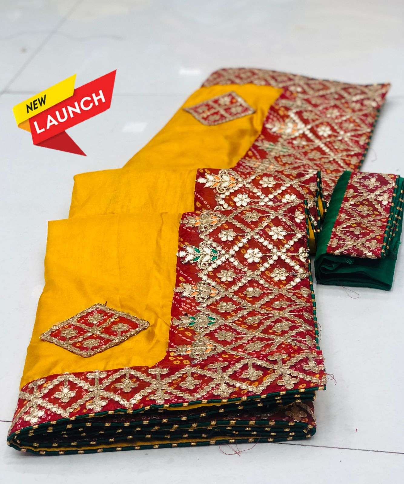 DOLA SILK SAREE WITH GOTTA PATTI RAJASTHANI LOOK SAREES