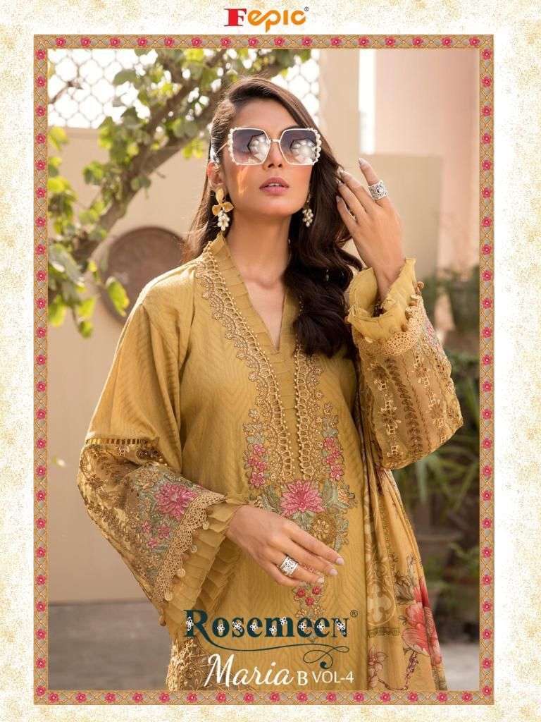 Fepic Mariab Vol 4 Printed cotton with embroidery patches pa...