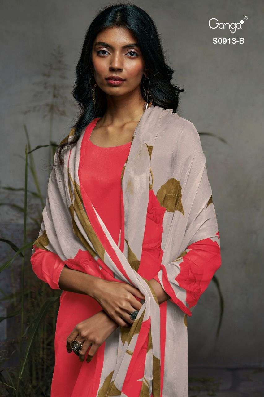 Ganga Ruha 913 Cotton With Digital Print Suit collection