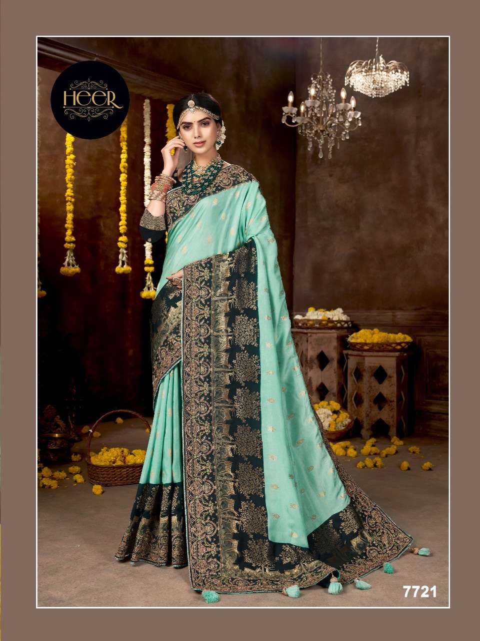 Heer Creation Silk With Fancy Work Wedding Wear Saree Collec...