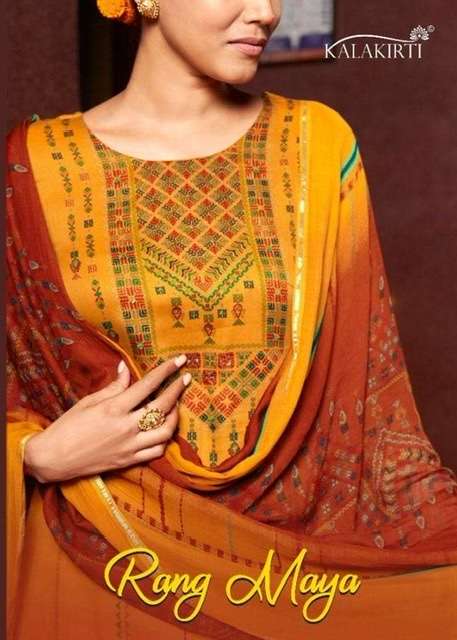 Kalakirti Rang Maya Jam Silk With Kaatha Handwork dress mate...
