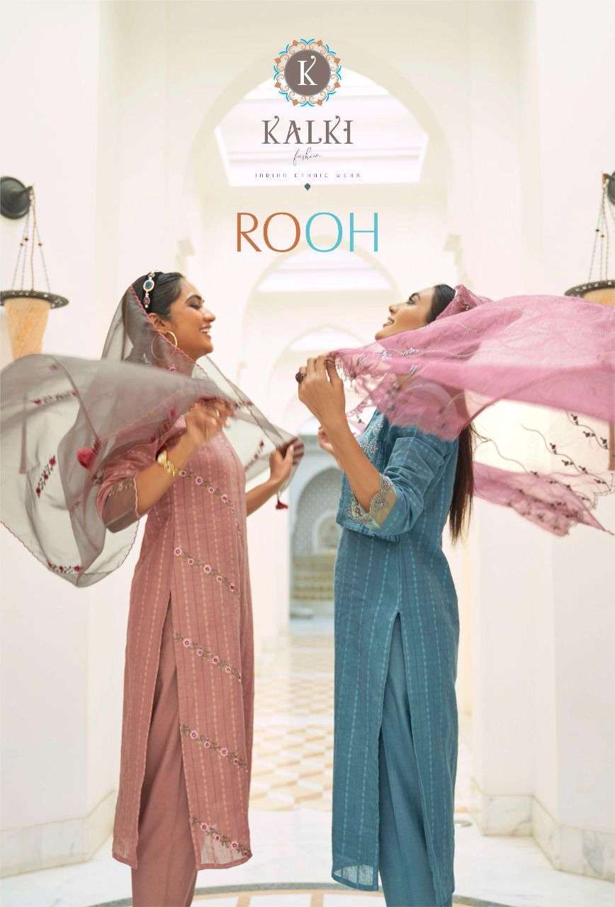 Kalki fashion rooh Designer cotton with work readymade suits...