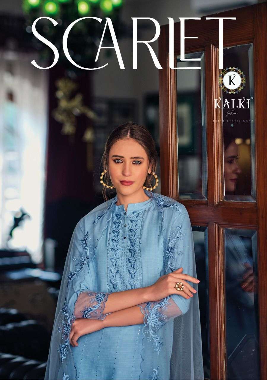 Kalki Fashion Scarlet Viscouse With Fancy Thread Work Readym...