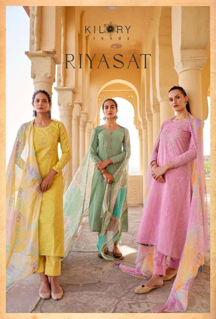 Kilory Trendz Riyasat Cotton With Fancy Work Suit Collection