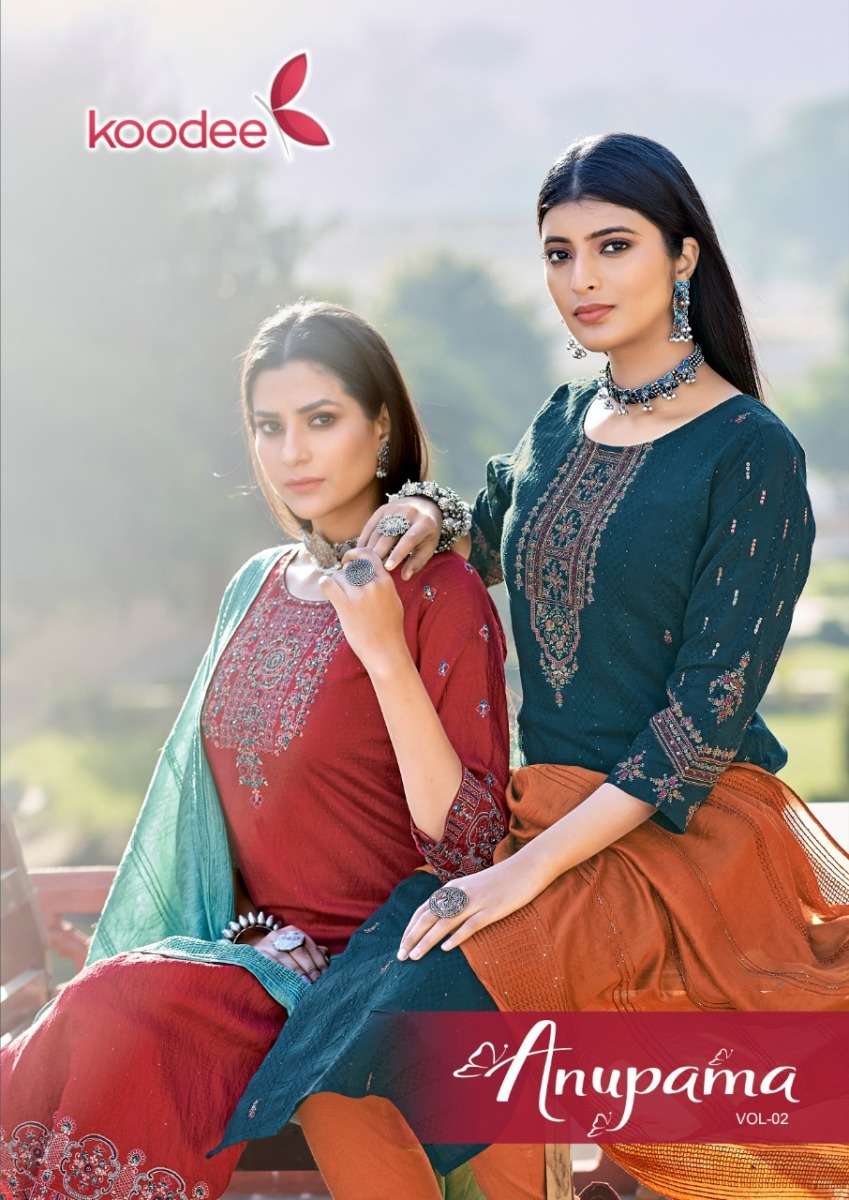 KOODEE ANUPAMA VOL 2 KURTI PANT WITH DUPATTA LATEST CATALOGU...