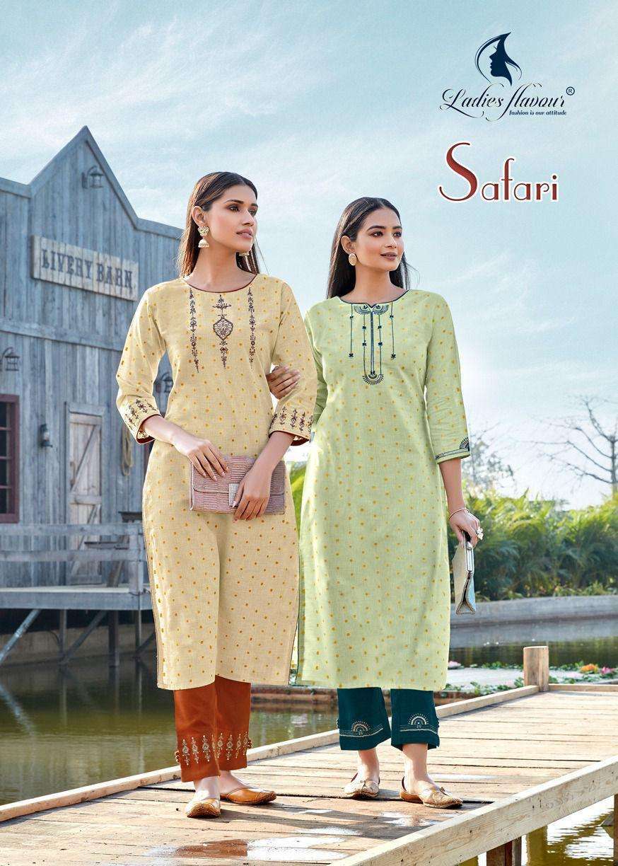 Ladies Flavour safari  cotton work kurti with bottom wholesa...