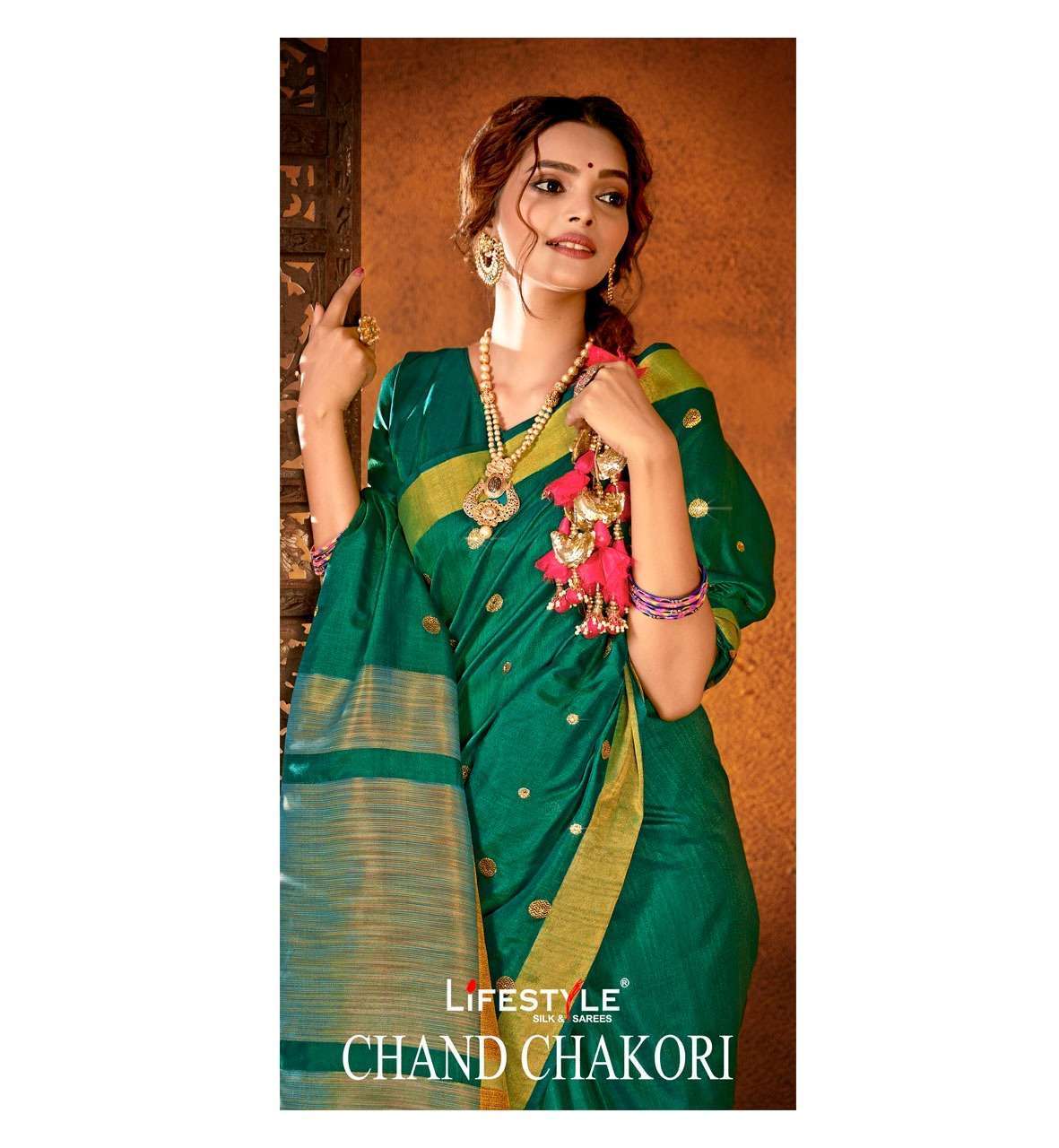 Lifestyle Chand Chakori  Chanderi silk sarees at Wholesale R...