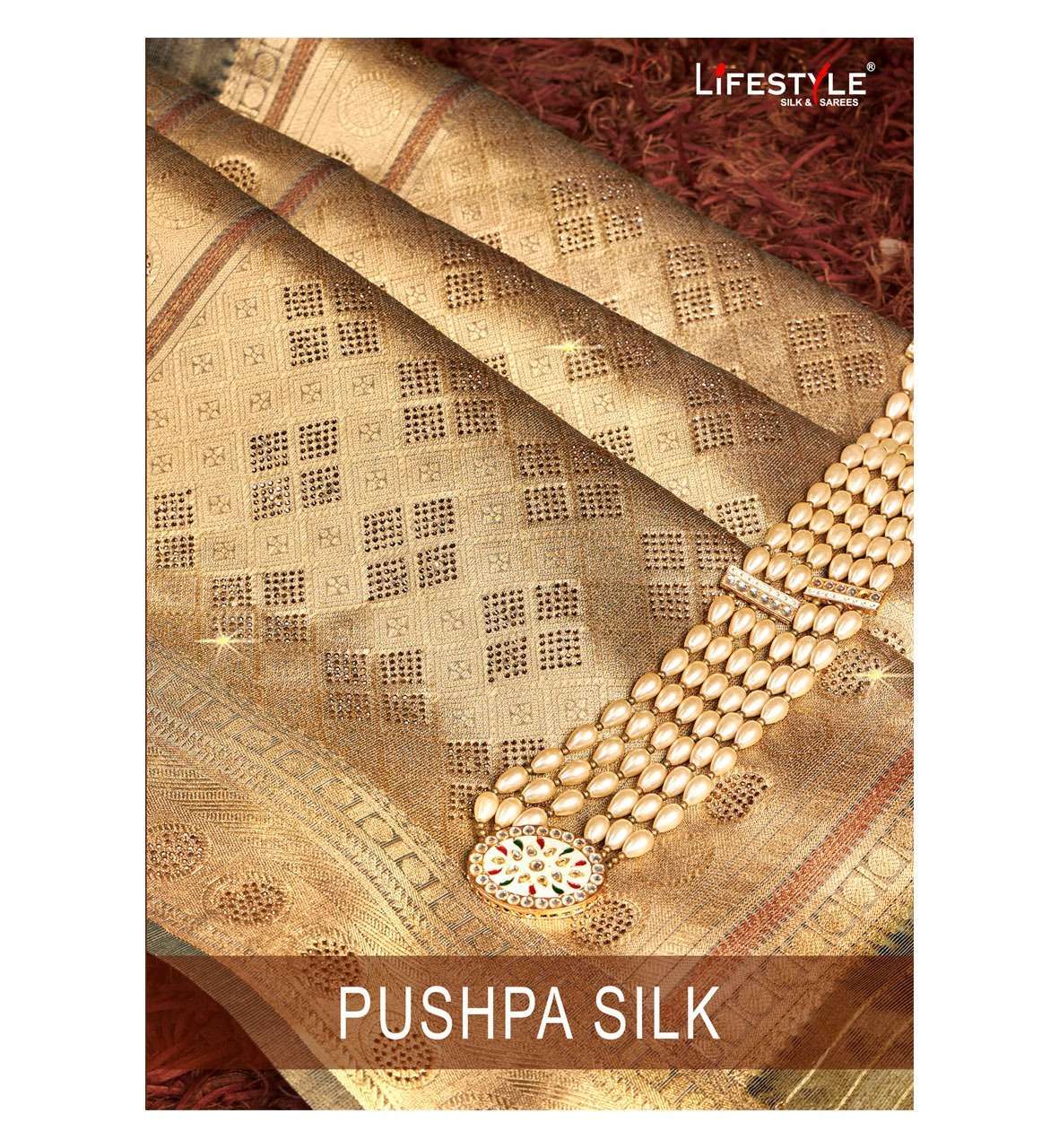 Lifestyle sarees pushpa silk Cotton jari tissue sarees at wh...