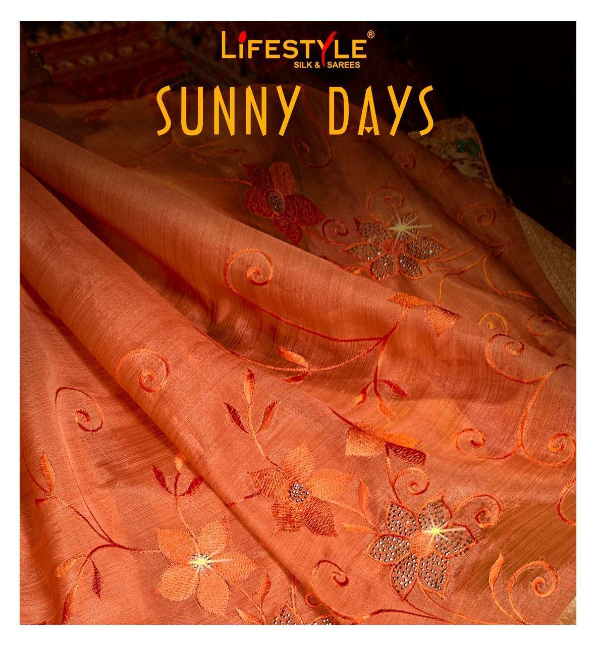 Lifestyle sunny days organza tissue sarees collection surat 