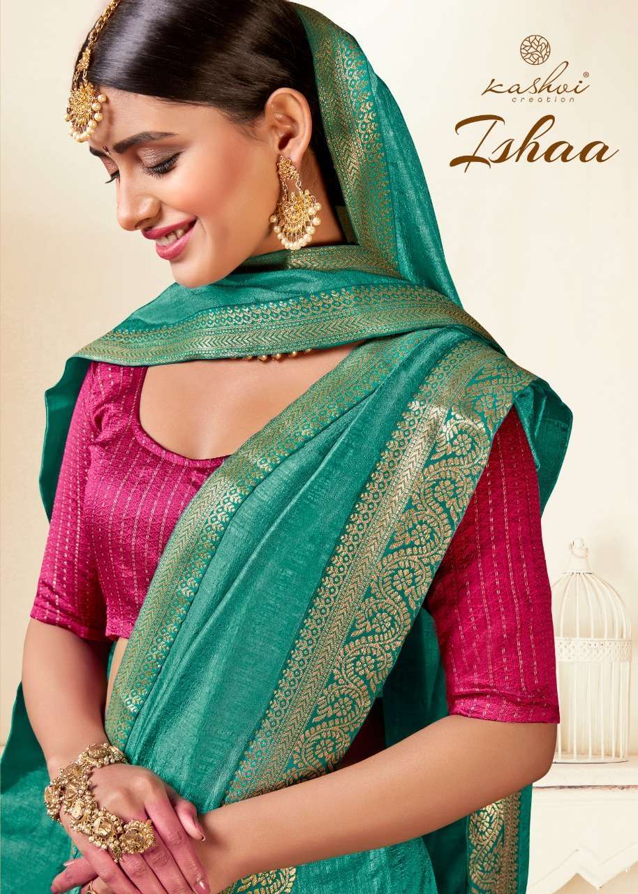 LT fabrics kashvi creation ishaa Dola silk sarees at Wholesa...
