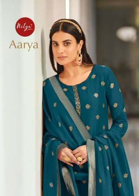 LT Fabrics Nitya Aarya Dola jacquard dress material collecti...