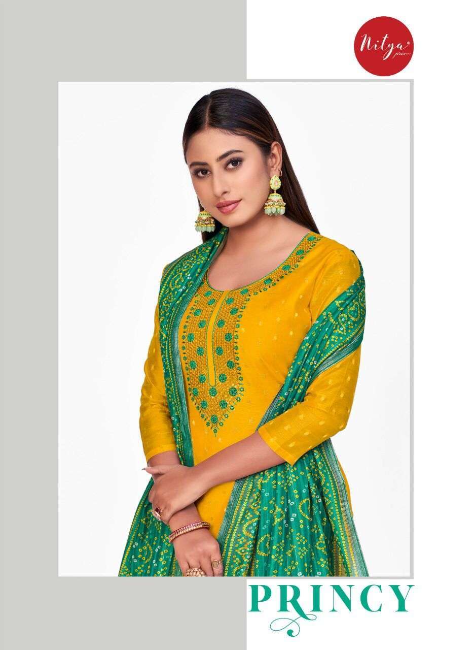 LT Fabrics Nitya Princy Chanderi Butti dress material collec...