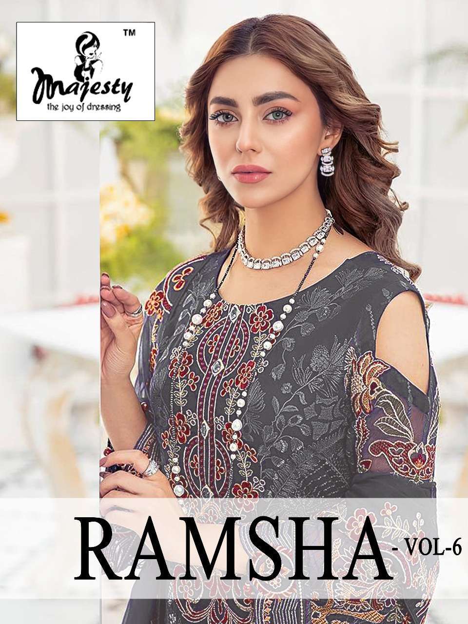 Majesty Ramsha Vol 6 Georgette with embroidery work pakistan...