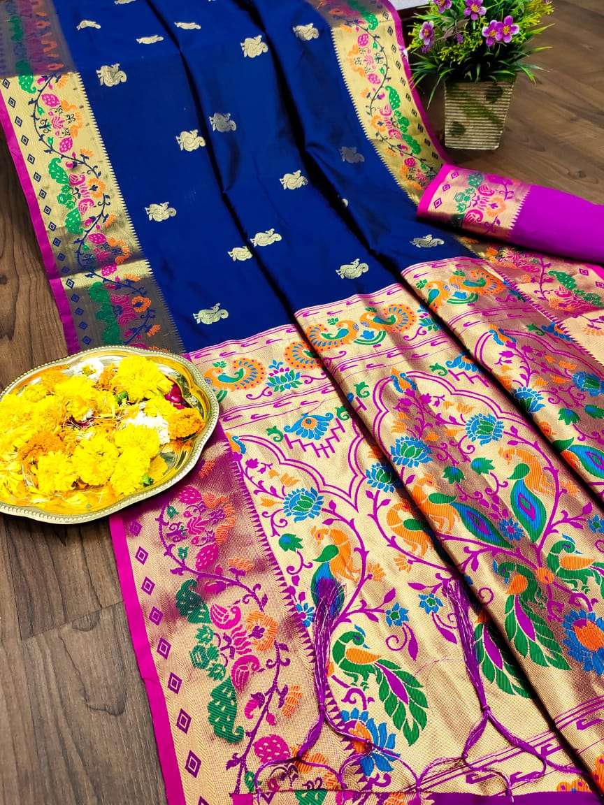 Paithani Silk With Weaving Design Saree Collection