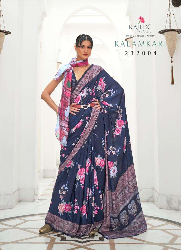 Rajtex Kalamkari Crepe Silk With Digital Print Sare Collecti...