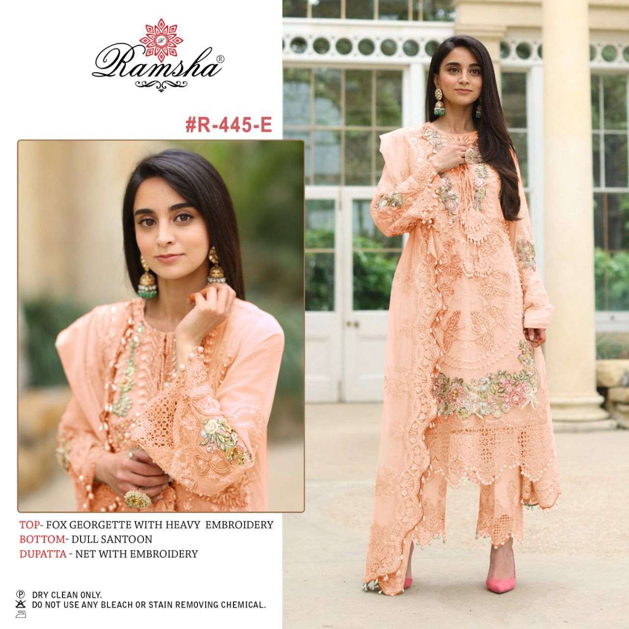 Ramsha 445 NX Georgette With Embroidery Work Pakistani Suit ...