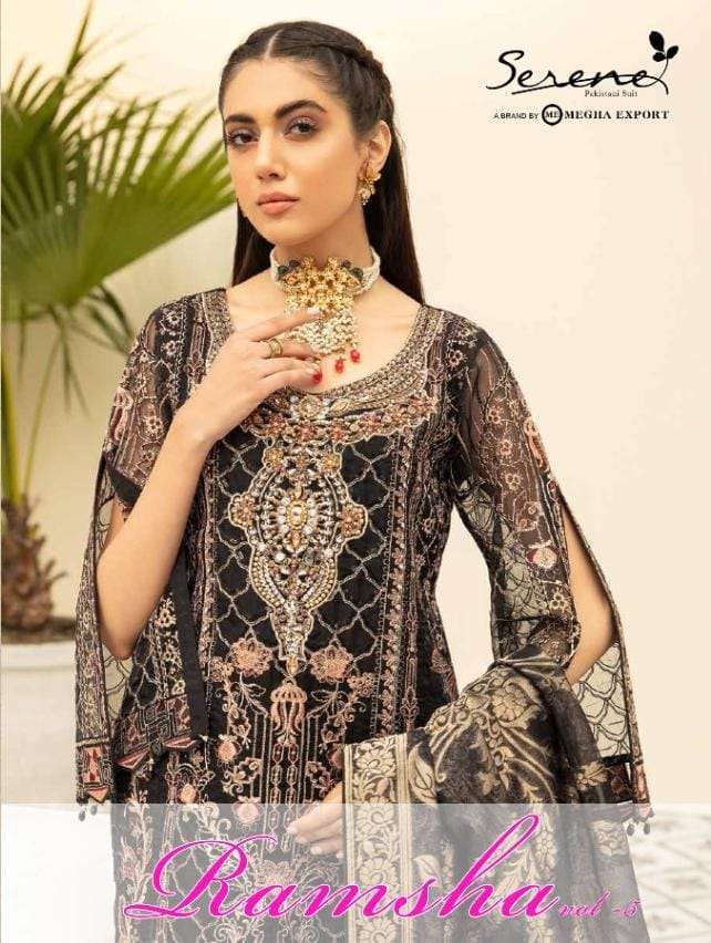 Ramsha VOl 5 Megha Export Georgette With Heavy Embroidery Wo...