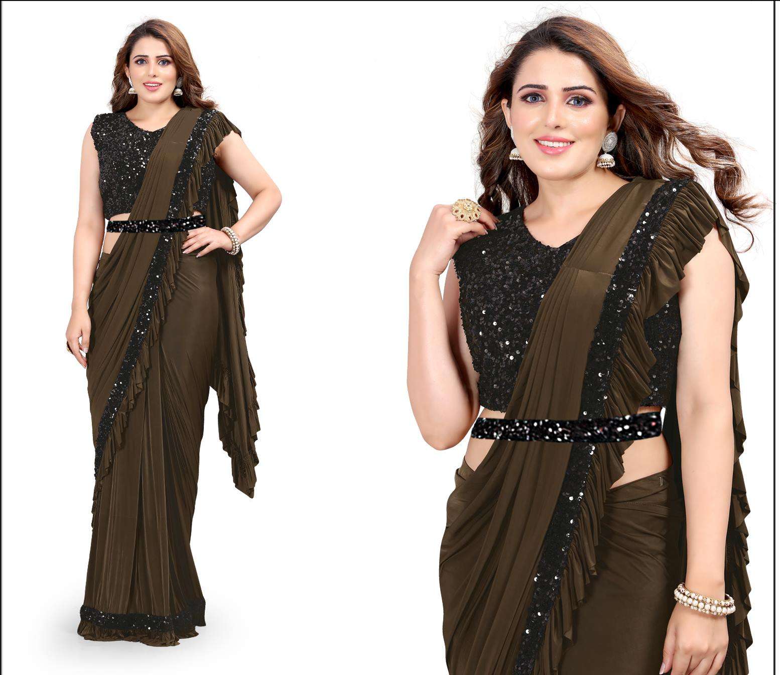 READY TO WEAR LYCRA SAREE PARTY WEAR COLLECTION ONLINE
