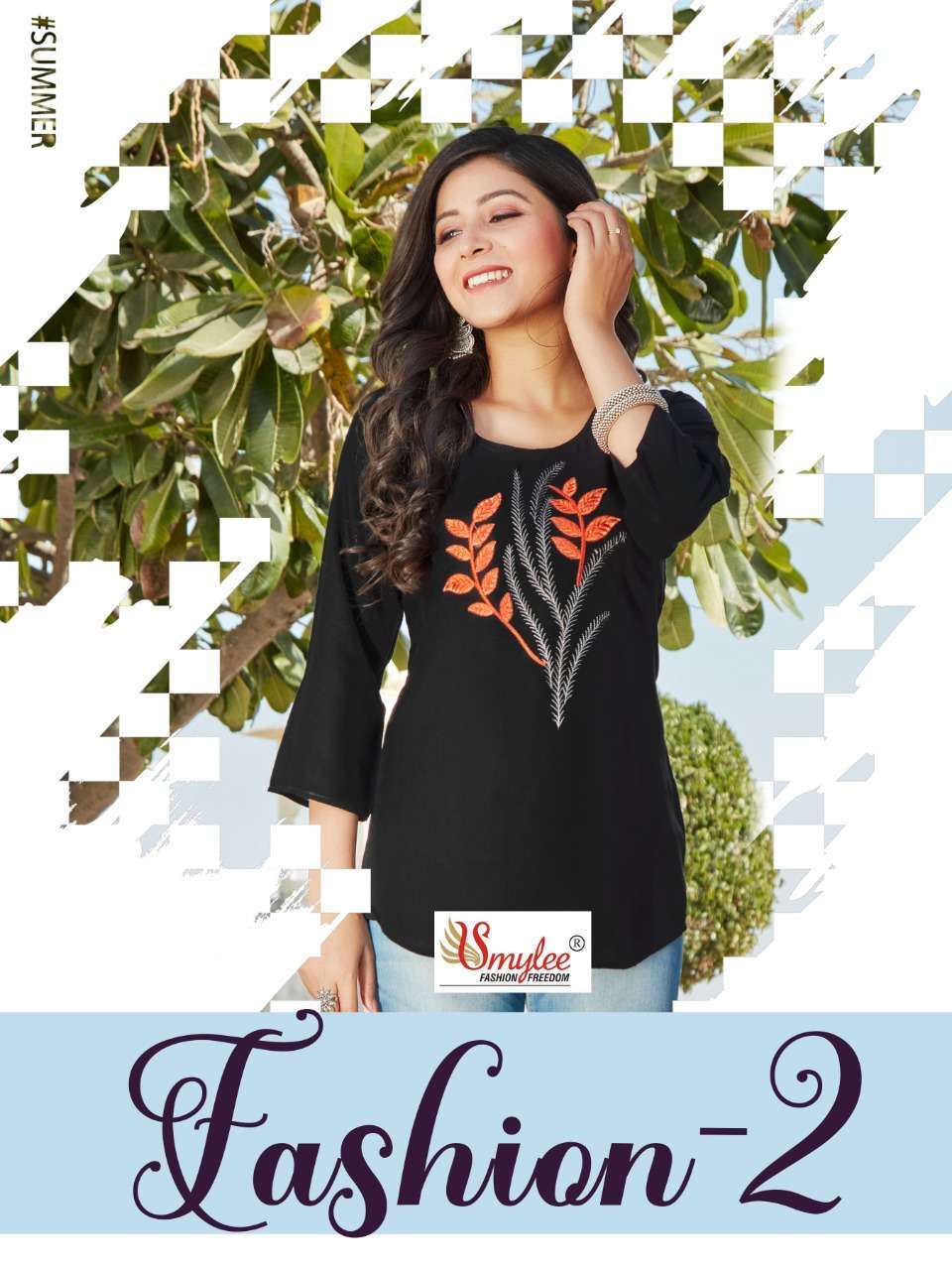 Rung Fashion Vol 2 Rayon with embroidery work readymade tops...