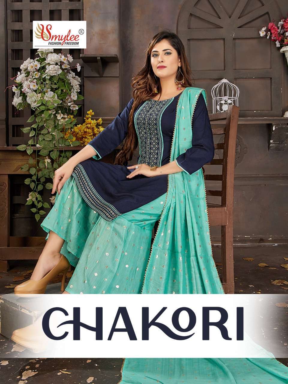 Rungs Chakori Silk Kurti With Sharara Collection