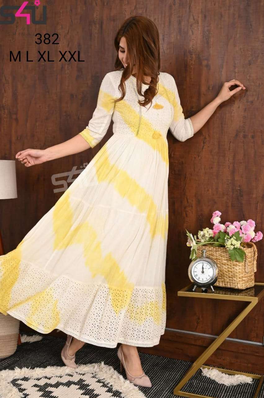S4U 382 Fancy Designer Kurti Gown Readymade collection at wh...