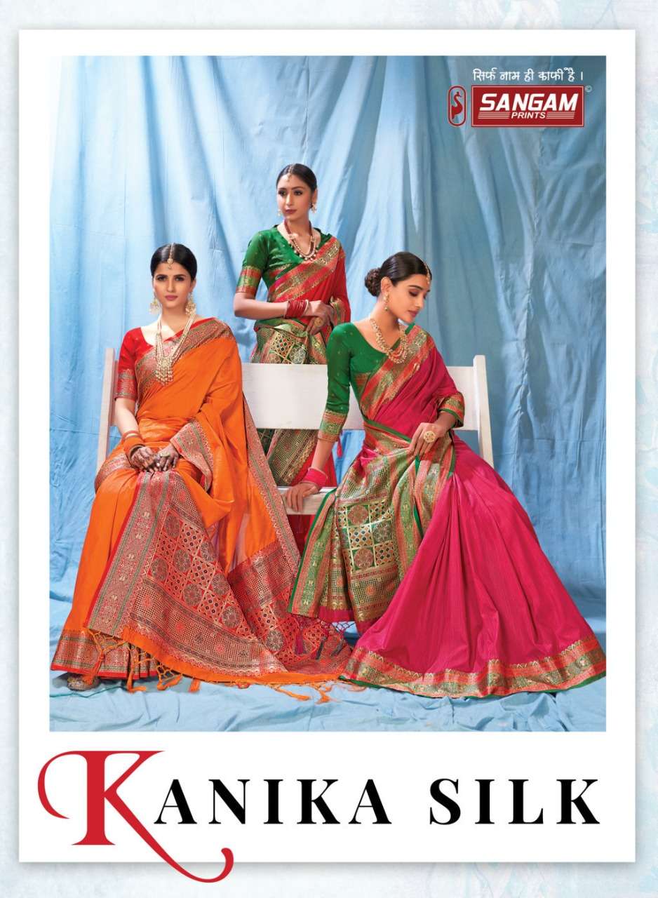 Sangam Print Kanina Silk With Weaving Design Saree Collectio...