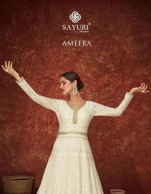 Sayuri Ameera Real georgette with embroidery work readymade ...