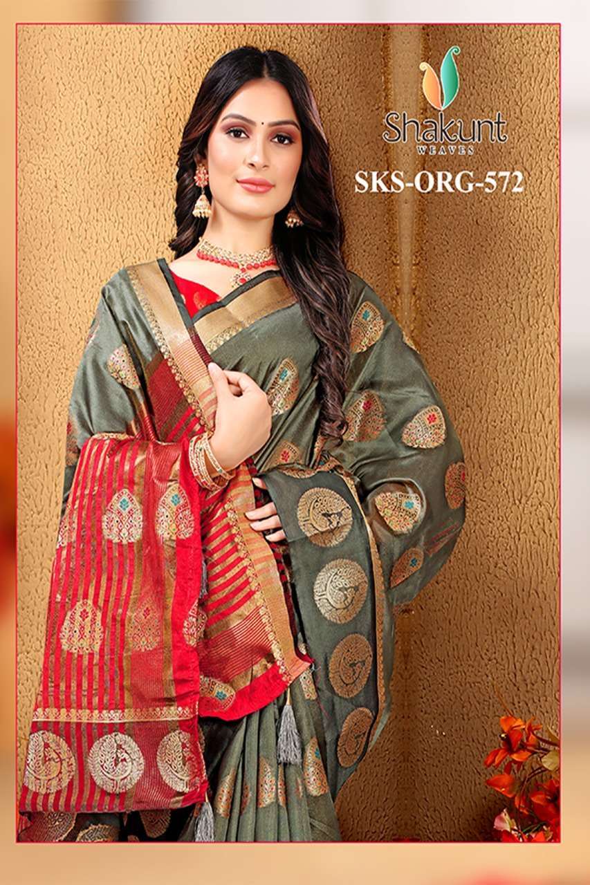 Shakunt SKS Org 572 Organza silk sarees collection surat 