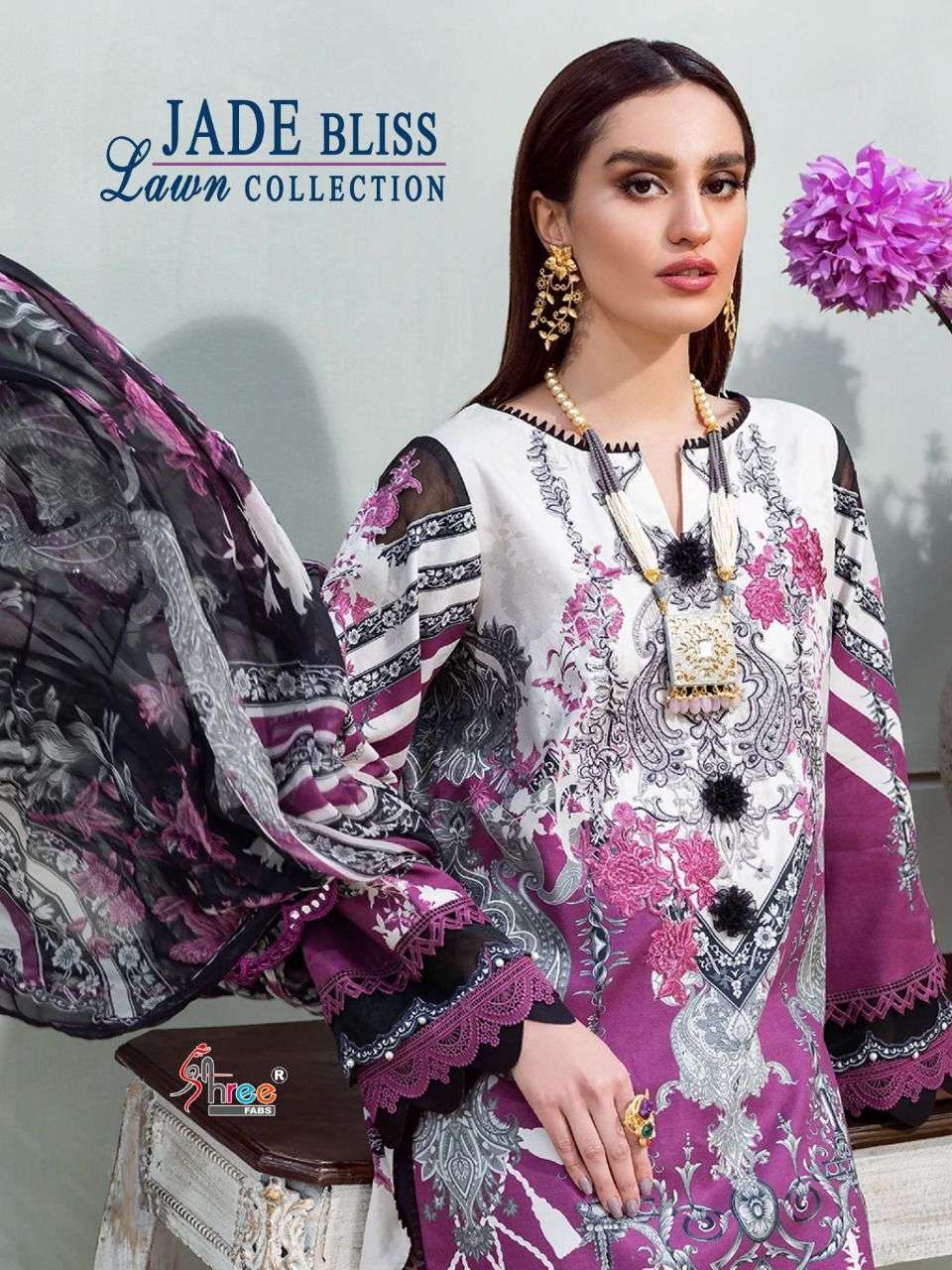 Shree Fabs Jade Bliss Lawn Cotton Pakistani Salwar Kameez Co...