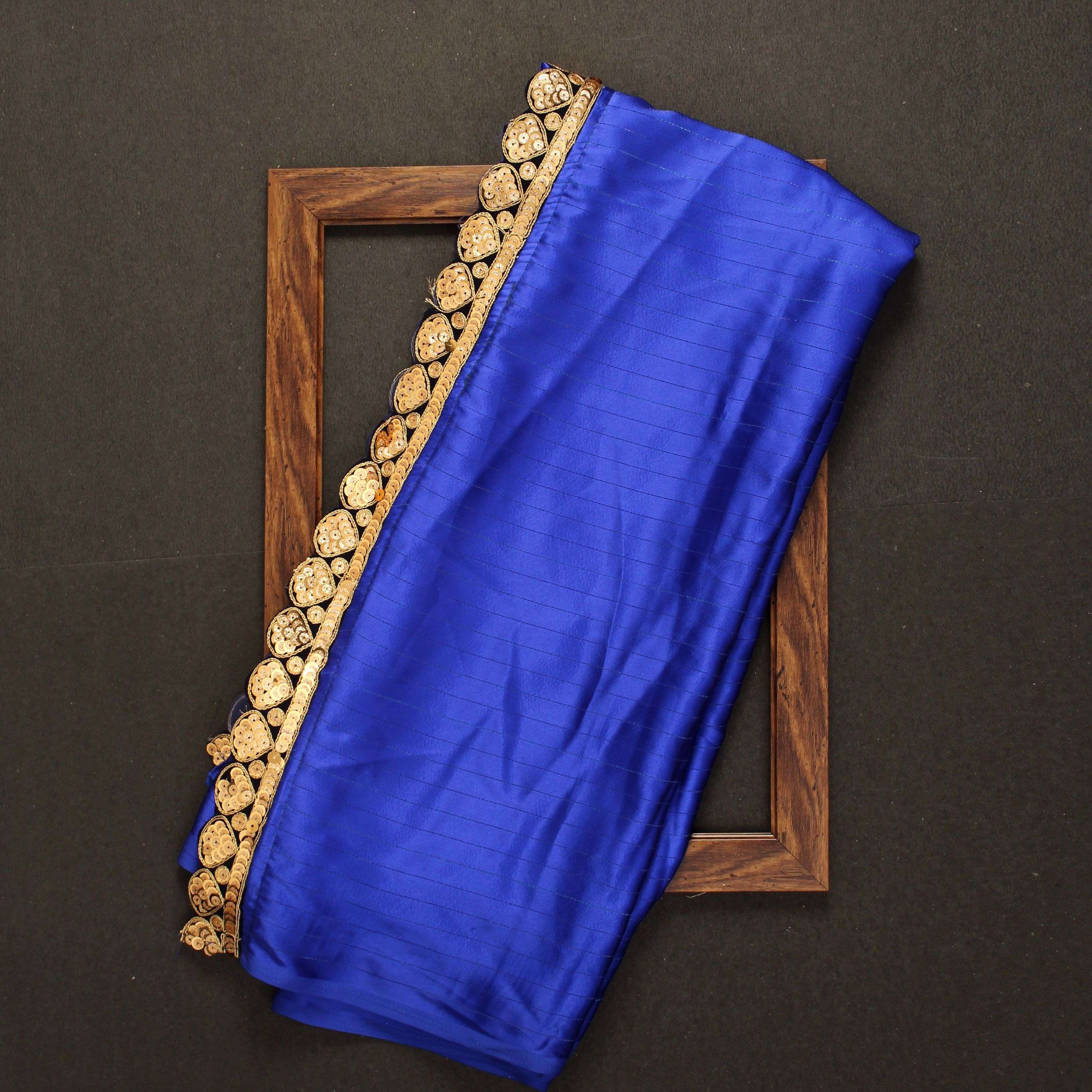 STYLISH SATIN SAREES WITH GOLDEN BORDER WORK AT BEST PRICE 