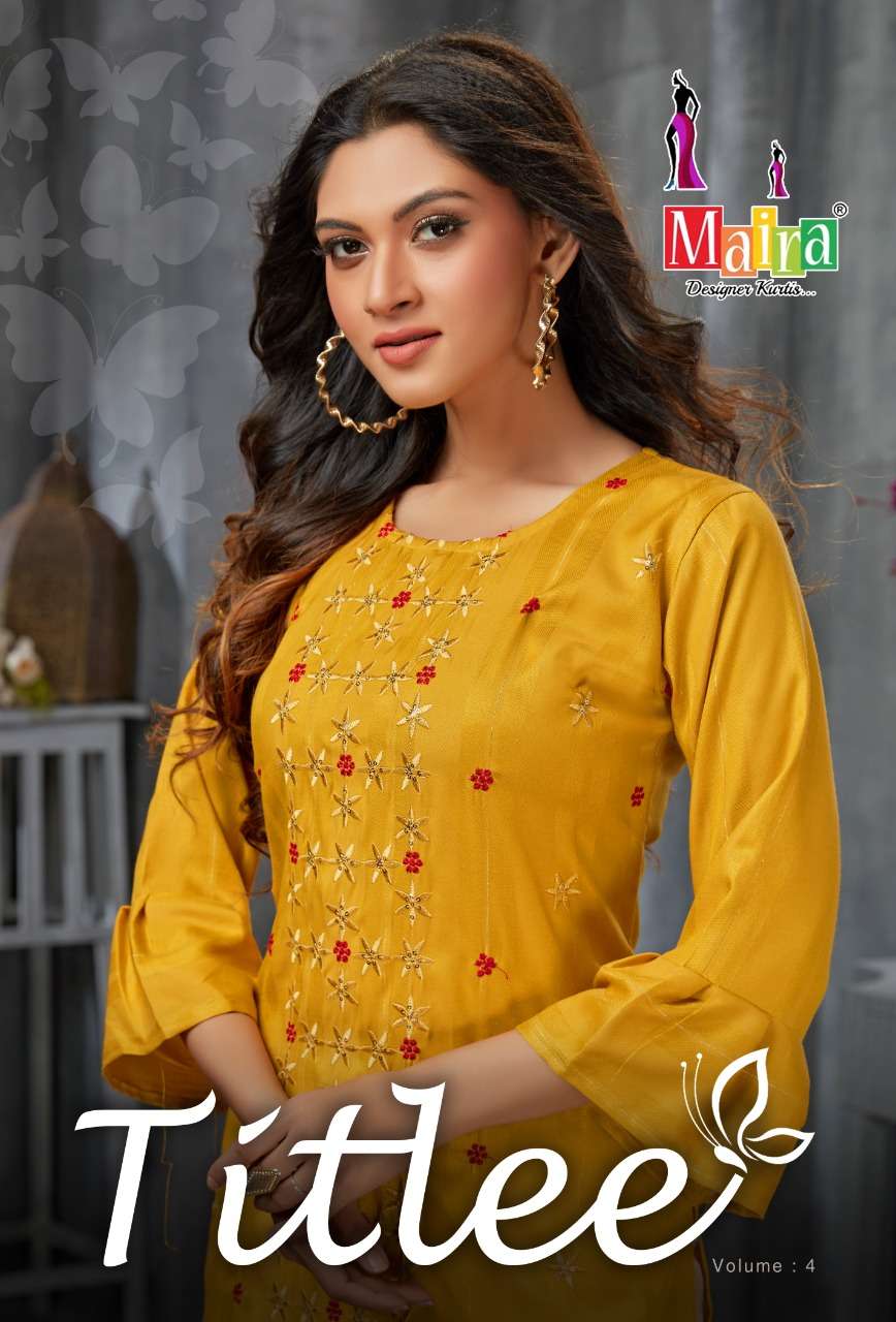 TITLEE VOL 4 BY MARIA LATEST RAYON KURTIS CATALOG COLLECTION