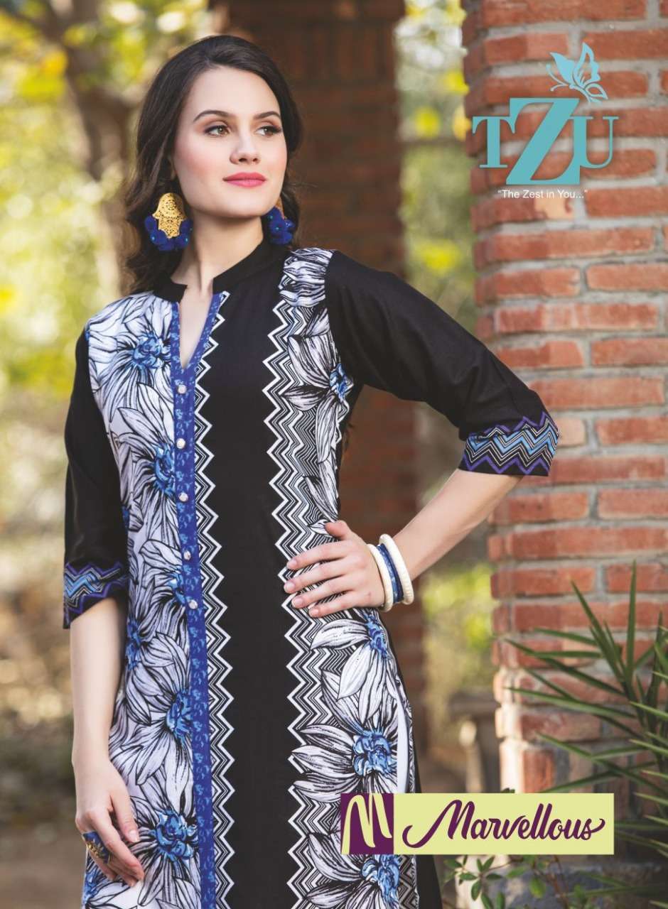 TZU Marvellous Rayon With Printed Kurti Collection