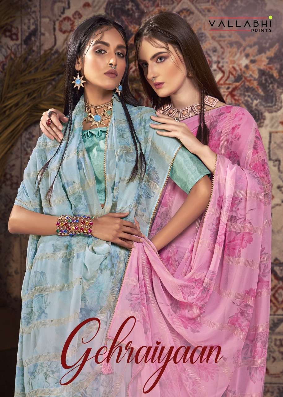 Vallabhi Gehraiyaan Printed Georgette Sarees collection at W...