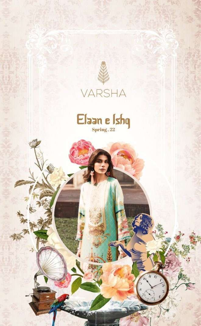 Varsha Elan E Ishq Spring 2022 Printed lawn cotton pakistani...