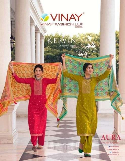 Vinay Fashion Kervin Aura Silk with embroidery work dress ma...