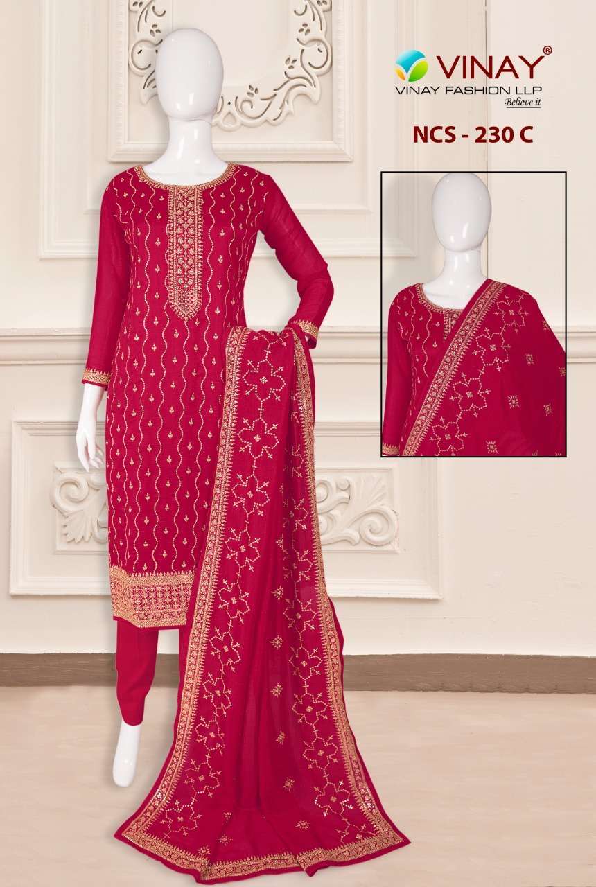 Vinay NCS 230 Fancy Georgette With embroidery work dress mat...
