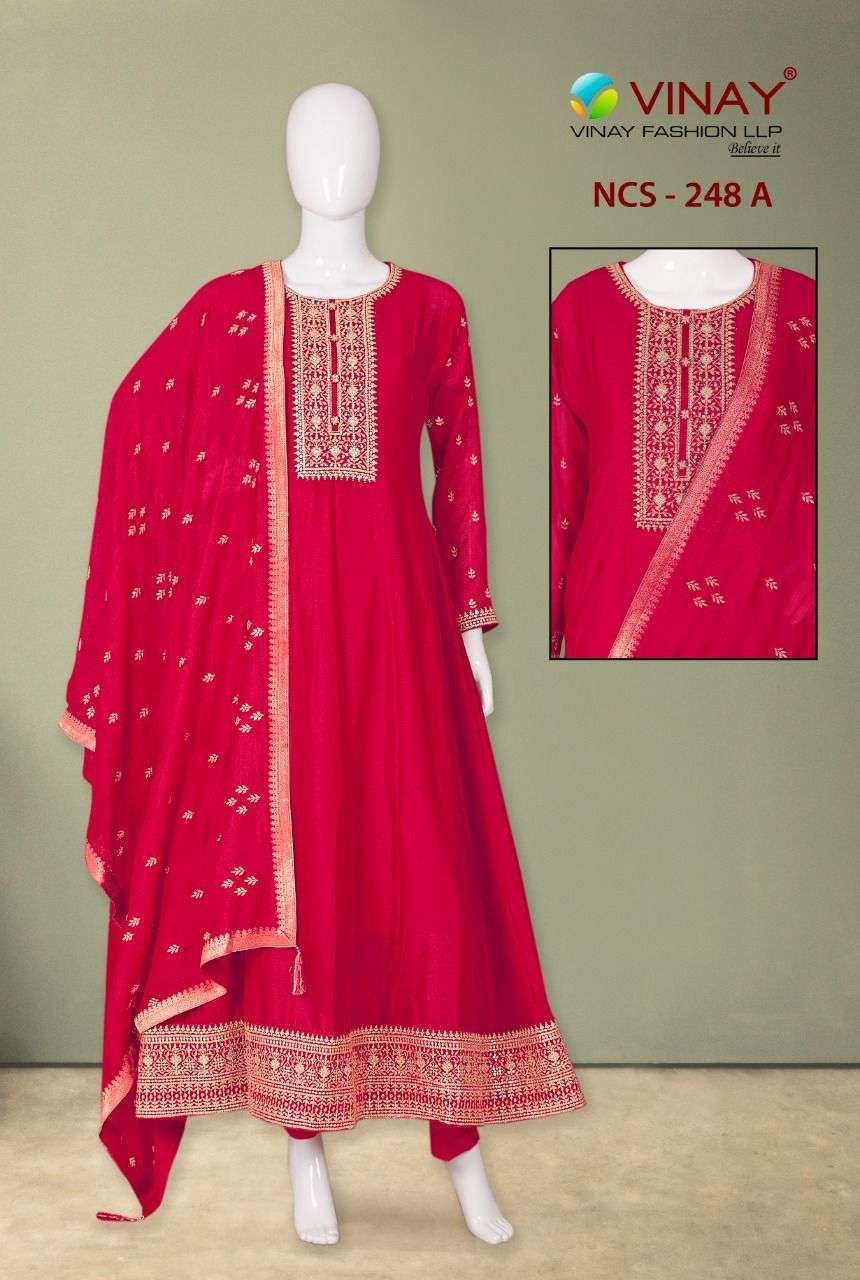 Vinay NCS 248 Designer silk georgette with embroidery work d...